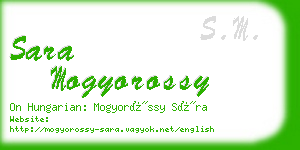 sara mogyorossy business card